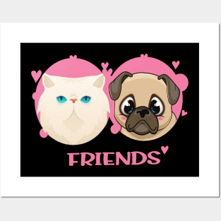 Friends Cat and Dog Posters and Art